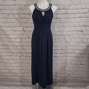 Enfocus Studio Navy Blue Sparkle Formal Gown